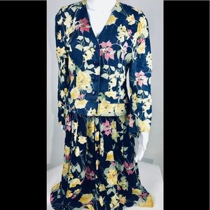 Vtg M London by Jeannene Booher Linen Silk Suit 6